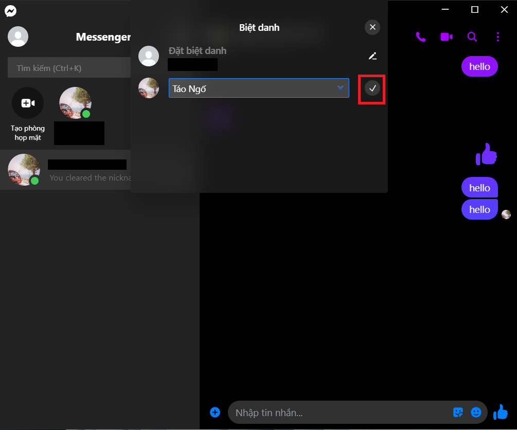 Cách đặt biệt danh trên Messenger điện thoại và máy tính cực dễ (2)