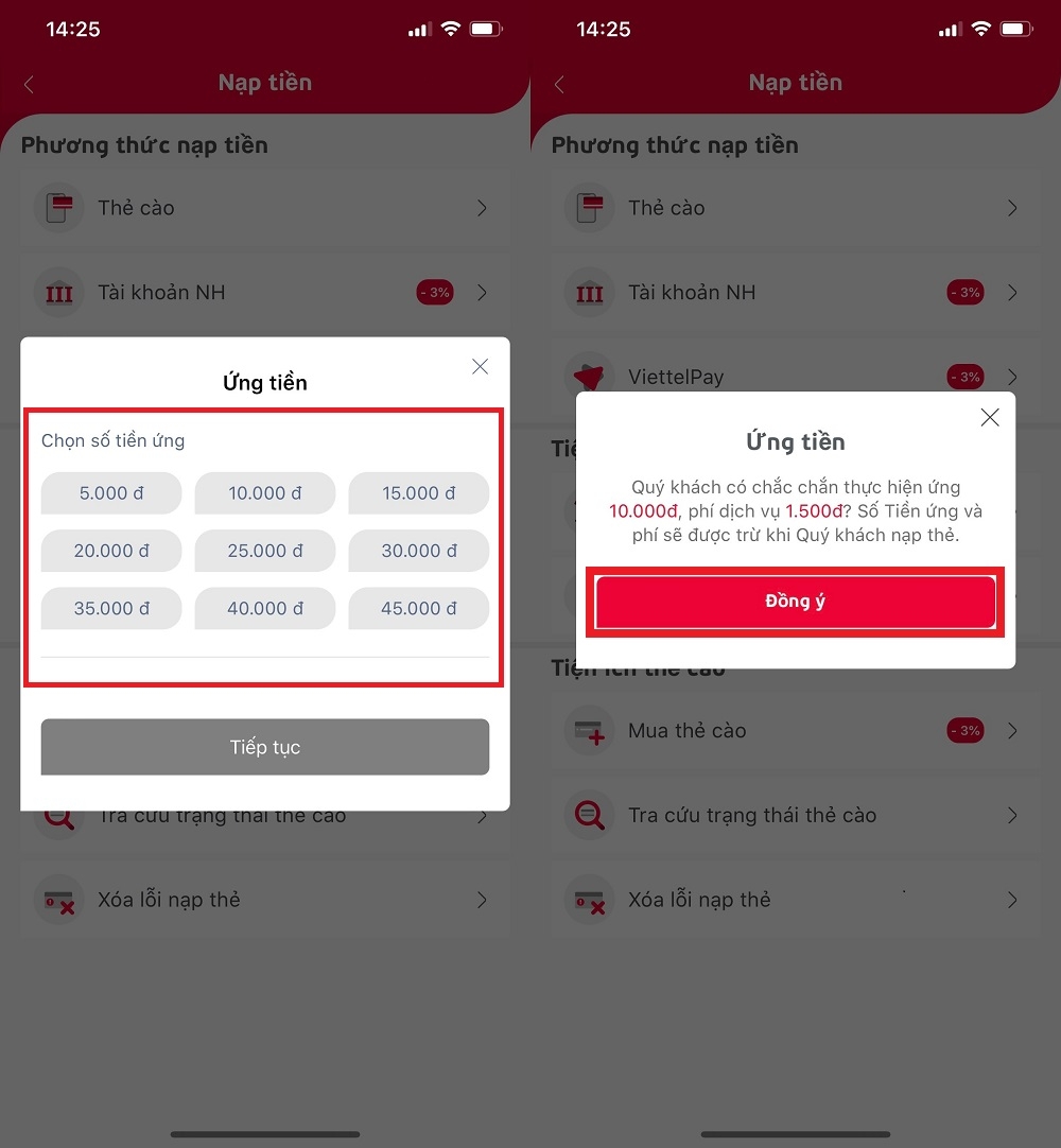 Tổng hợp các cách ứng tiền các nhà mạng Viettel, Vinaphone và Mobifone (5)