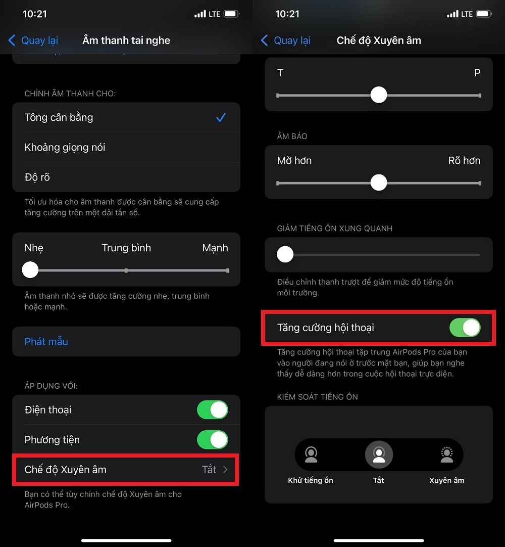 Tính năng Tăng cường hội thoại (6)