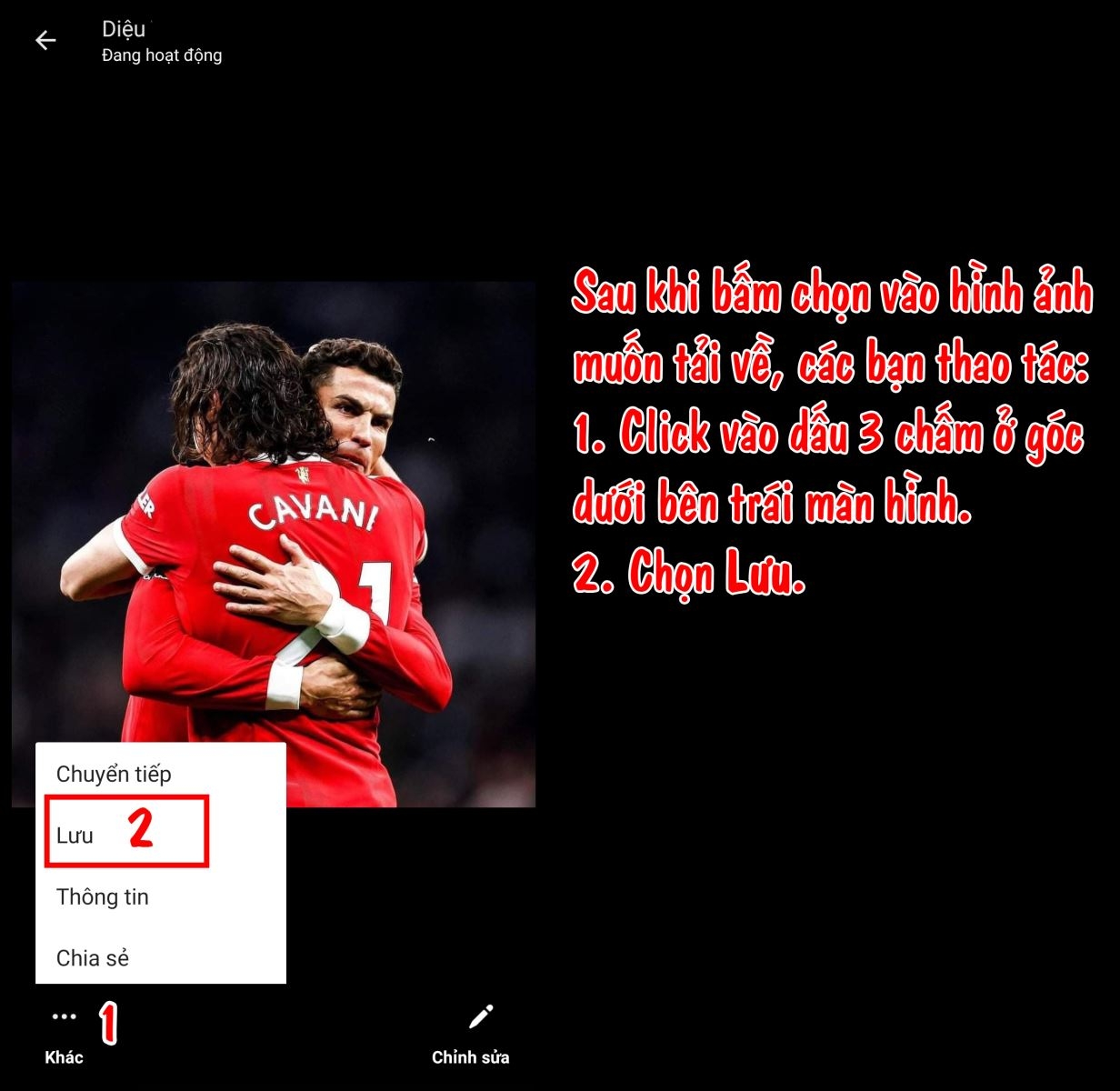 Sau khi chọn được ảnh cần thiết, hãy lưu nó về máy bằng cách sau.