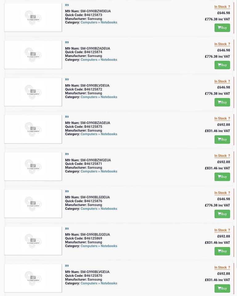 Giá bán Galaxy S21 FE