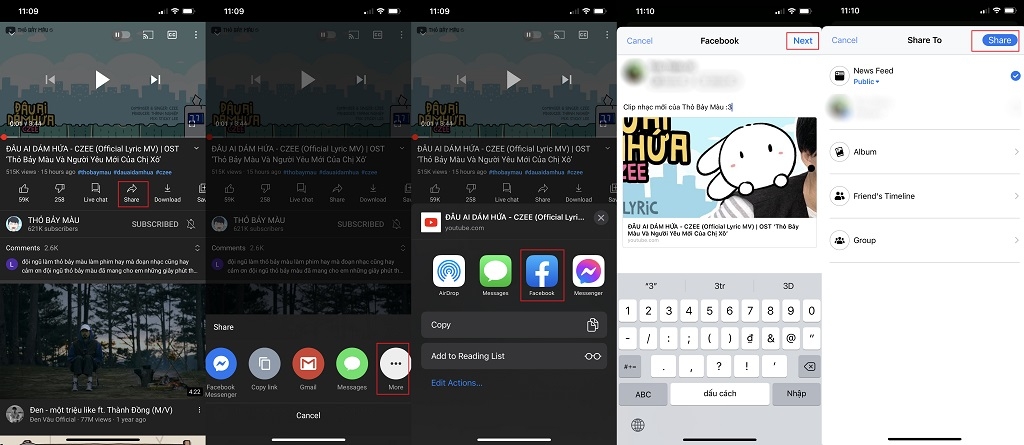 Cách chia sẻ video từ YouTube lên Facebook