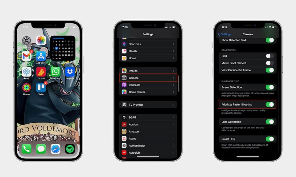 Ưu tiên chụp nhanh hơn Ưu tiên chụp nhanh hơn