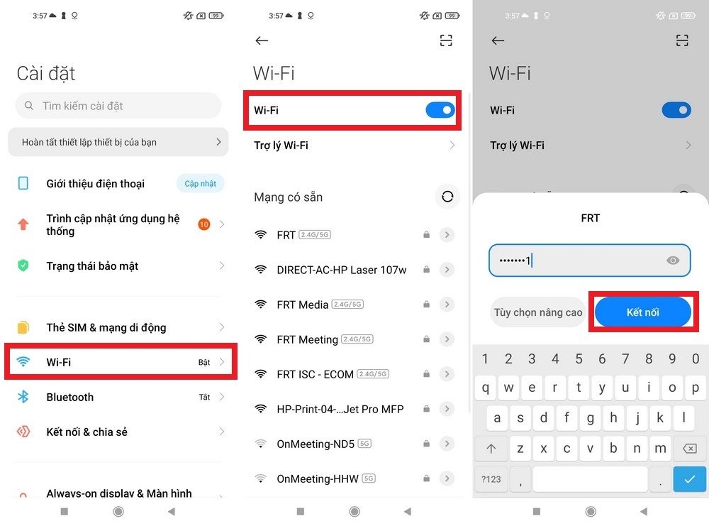 Kết nối Wi-Fi trên Xiaomi 11 Lite 5G NE