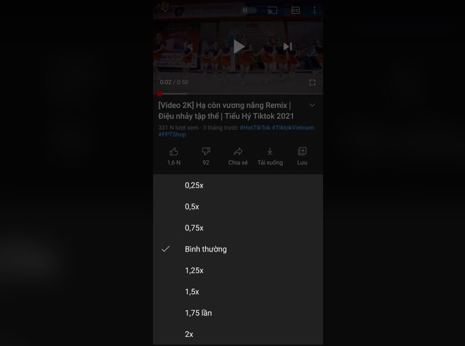Chọn tốc độ phát