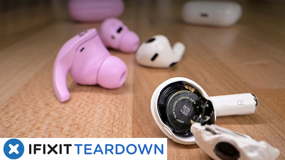 iFixit “mổ bụng” và so sánh linh kiện bên trong AirPods 3 và Beats Fit Pro (ảnh 1)