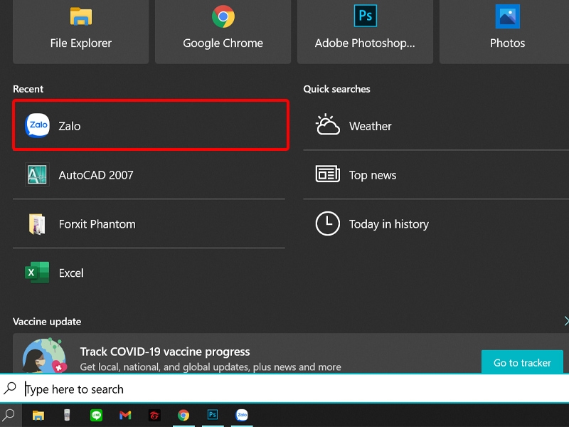 Truy cập vào Zalo trên máy tính