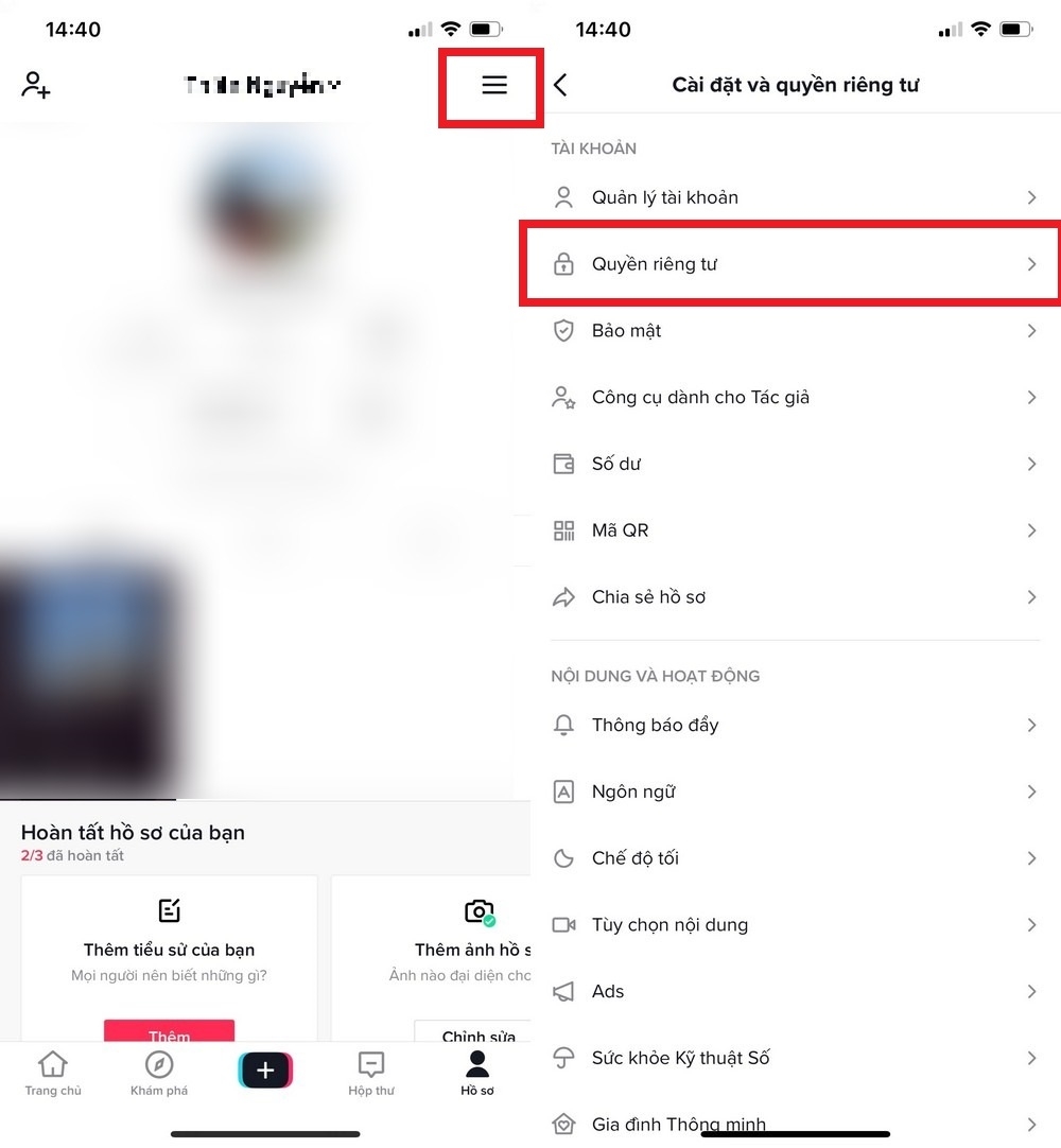 Cách ẩn danh sách follow trên Tiktok (2)