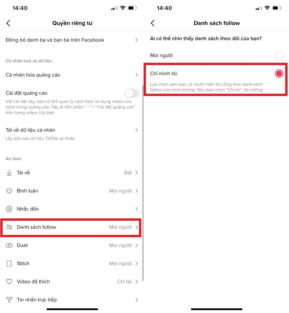 Cách ẩn danh sách follow trên Tiktok (3)