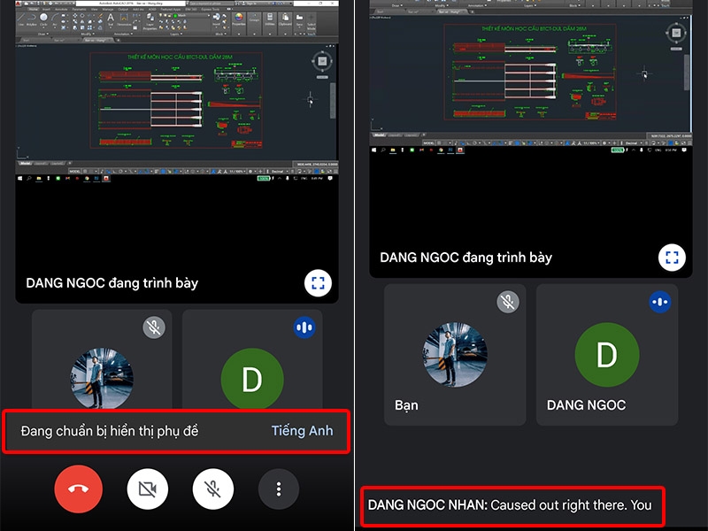 Phụ đề mặc định là Tiếng Anh sẽ hiển thị khi có người nói