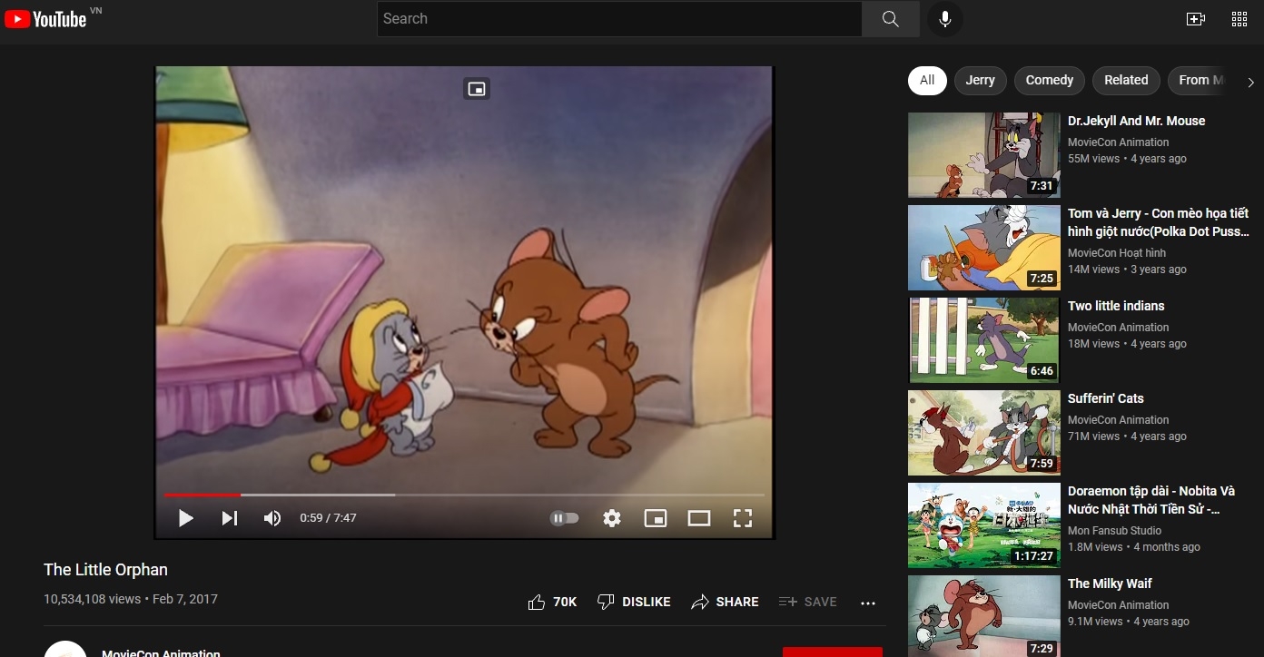 Chế độ Normal trên YouTube