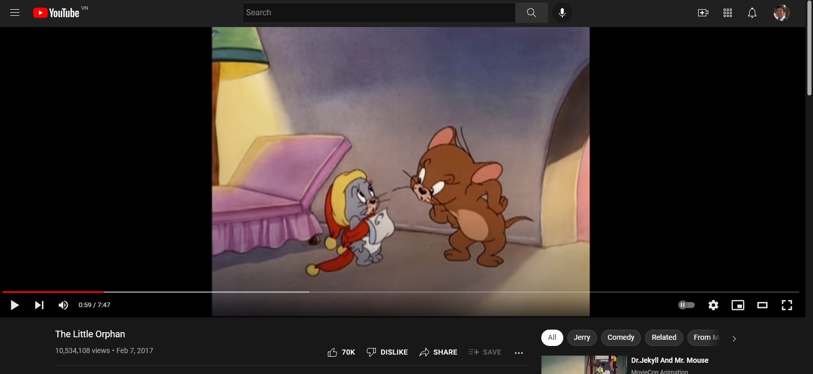 Chế độ Theatre trên YouTube