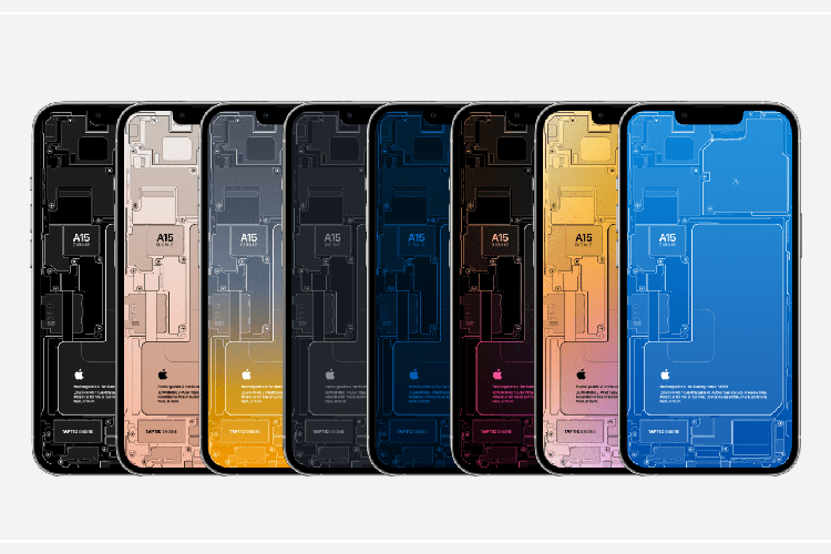 Hình nền xuyên thấu linh kiện tuyệt đẹp cho iPhone 13 series