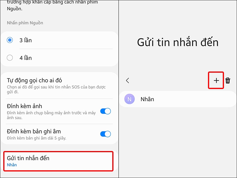 Thêm liên hệ SOS