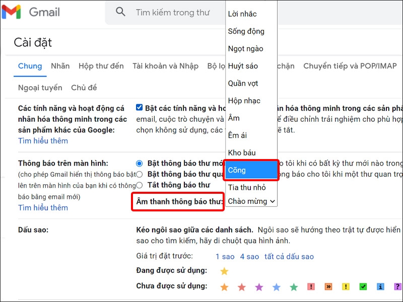 Âm thanh thông báo Gmail