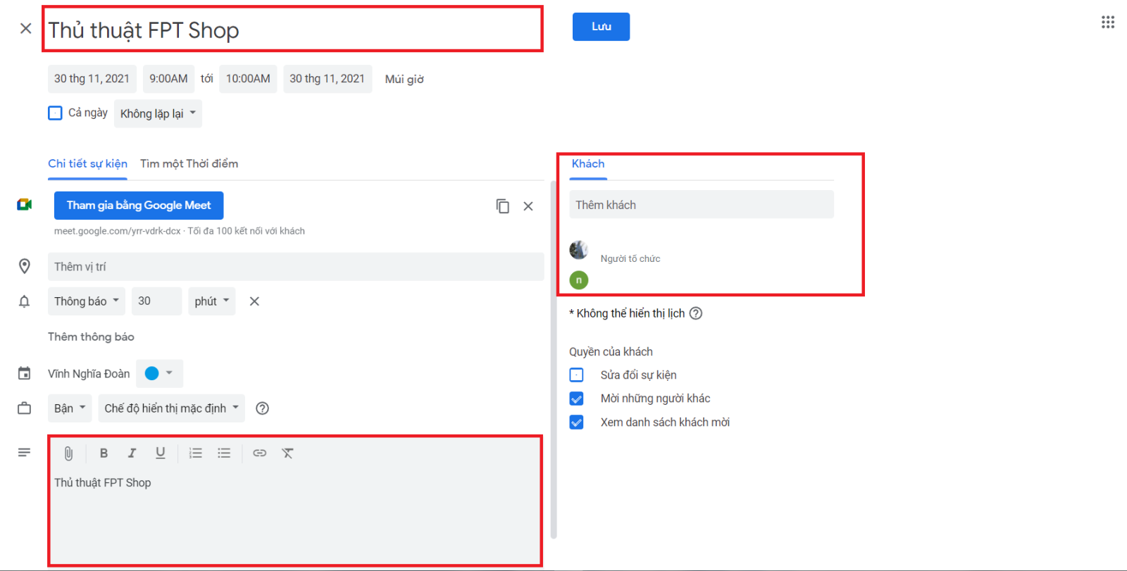 Cách tạo Email mời tham gia cuộc họp và lên lịch hẹn (2)