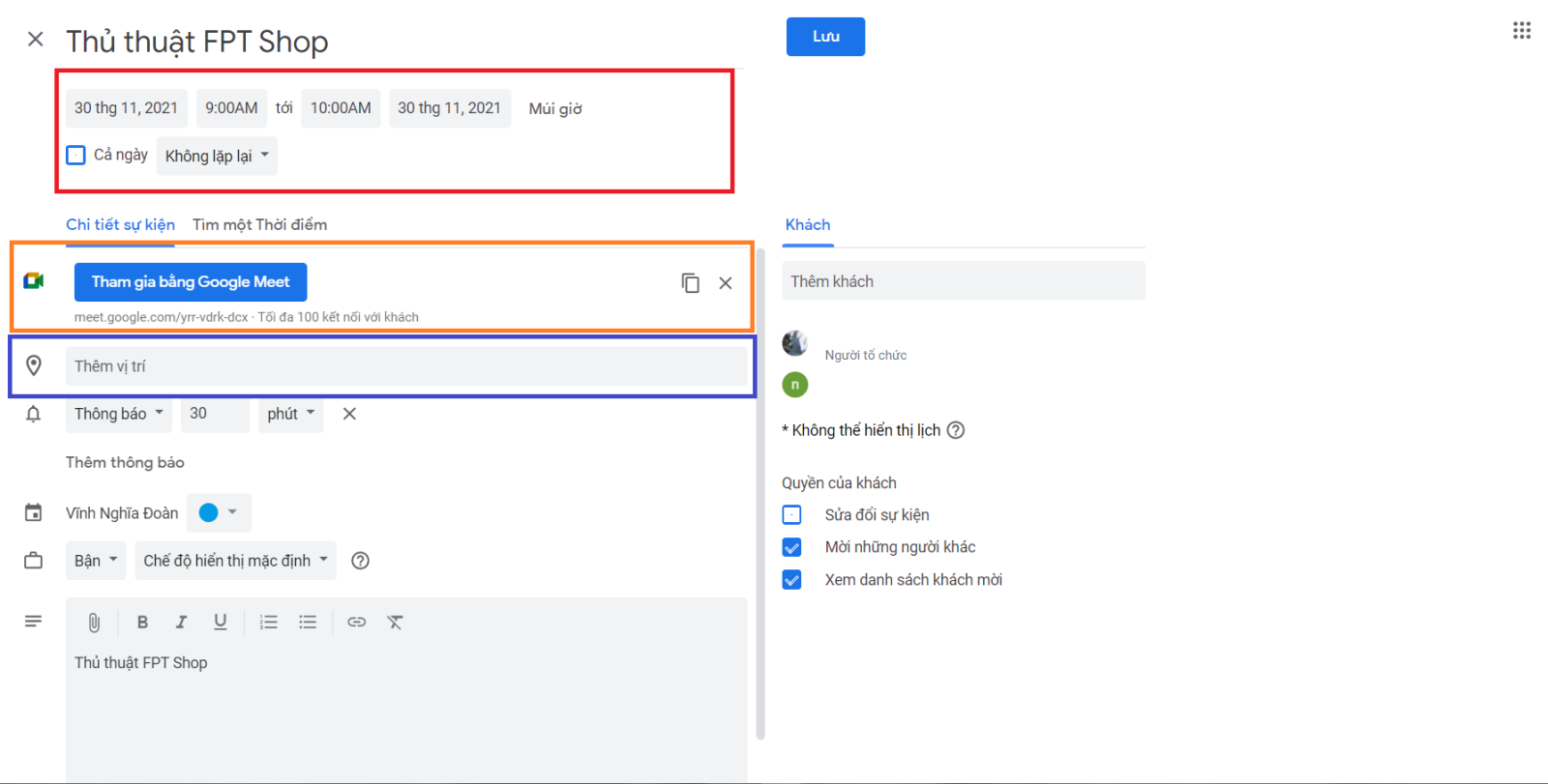 Cách tạo Email mời tham gia cuộc họp và lên lịch hẹn (3)