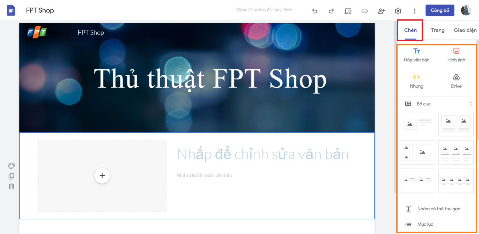 Lưu lại ngay cách làm một trang web đơn giản với Google Sites (4)