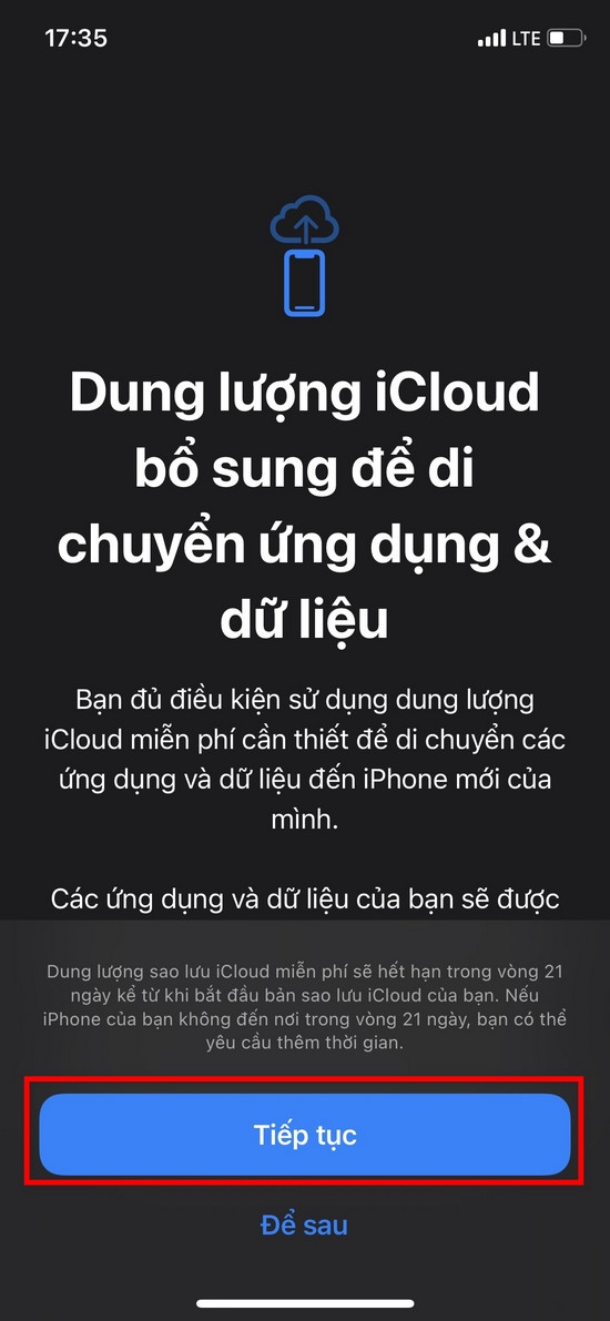 Cách chuyển dữ liệu iPhone kể cả khi iCloud không đủ dung lượng trên iOS 15