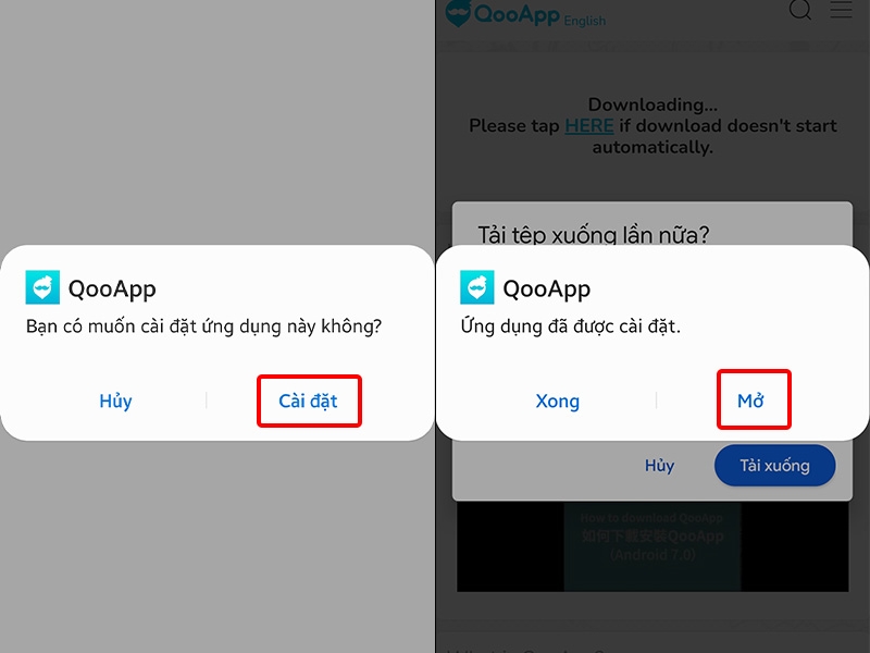 Nhấn Cài đặt và chọn Mở khi cài đặt xong ứng dụng