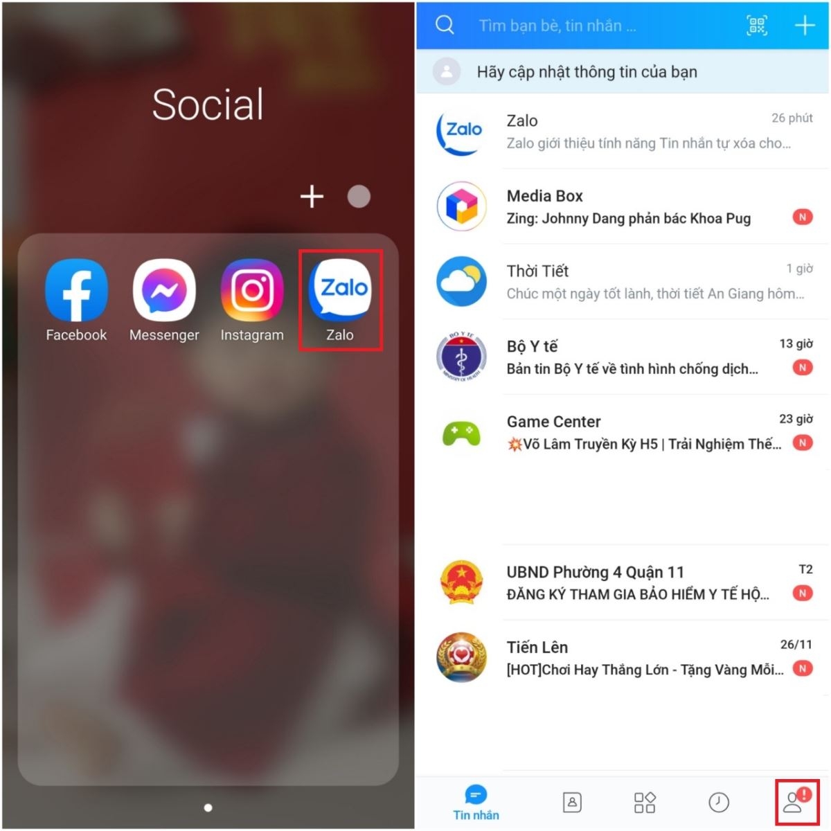 Đây là cách bật lại bong bóng chat trên Zalo nếu chẳng may bị mất (1)