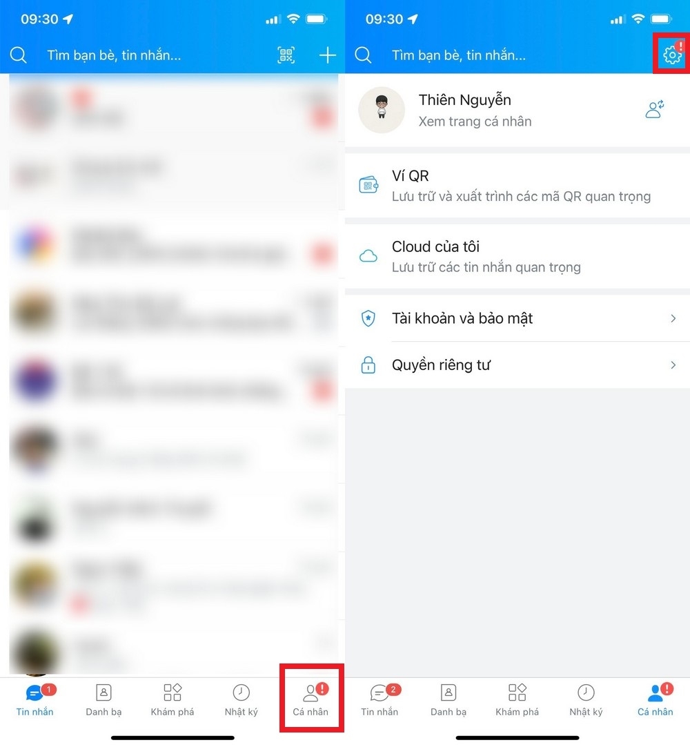Cách ẩn tài khoản Zalo (1)