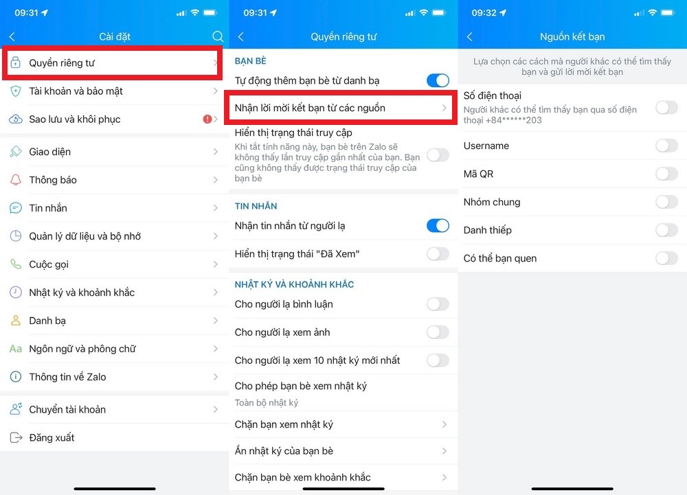 Cách ẩn tài khoản Zalo (2)