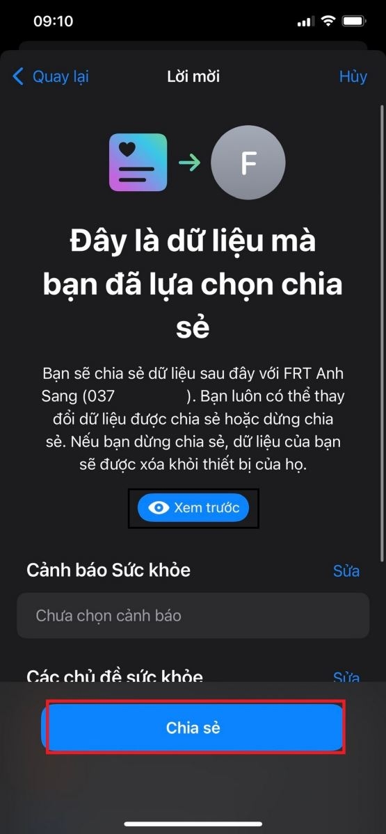 Cách chia sẻ dữ liệu sức khỏe trên iPhone chạy iOS 15 cực hữu ích (5)
