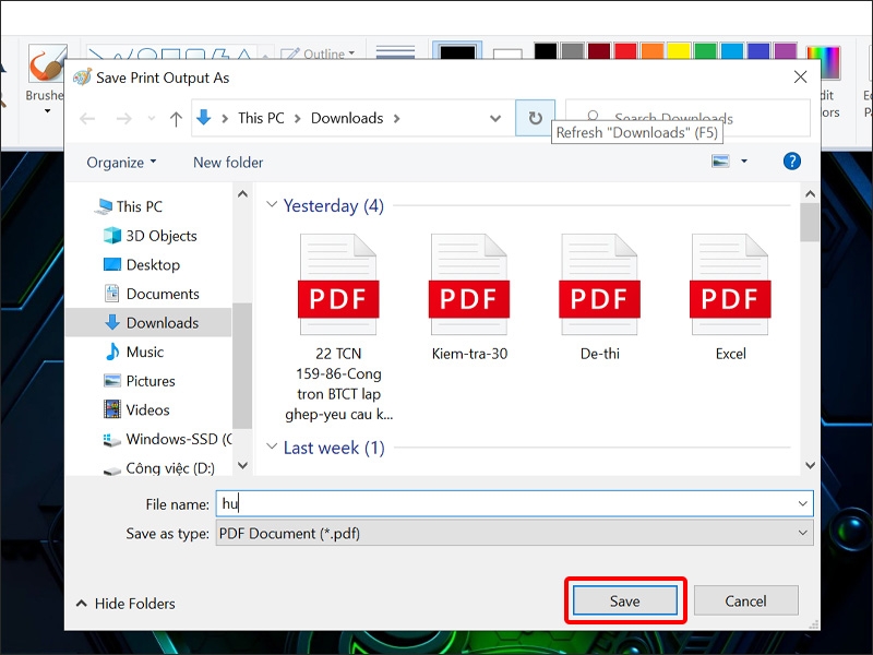 Nhấn Save để lưu file