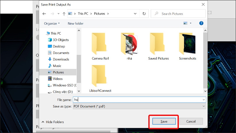 Nhấn Save để lưu file