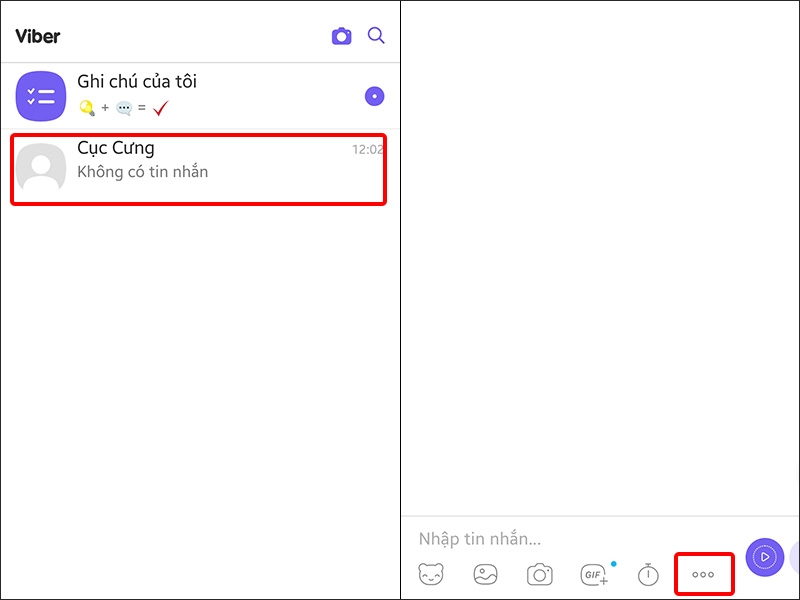 Chọn cuộc trò chuyện của bạn và nhấn vào dấu 3 chấm