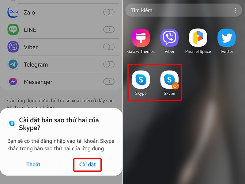 Nhấn vào Cài đặt