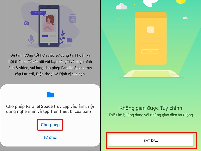 Cấp quyền truy cập cho ứng dụng và bắt đầu sử dụng