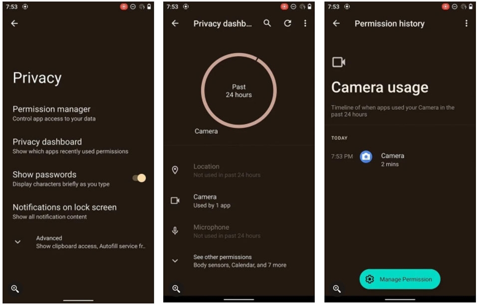 Trang tổng quan về quyền riêng tư