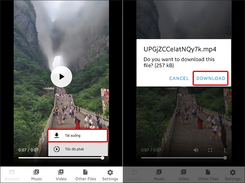 Sau đó nhấn Tải xuống và chọn DOWNLOAD