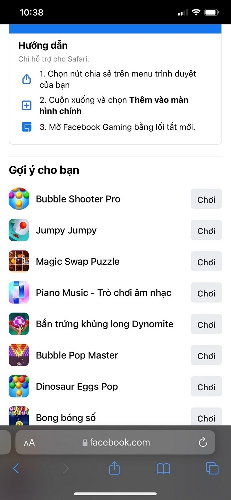 Cách truy cập nhanh vào Facebook Gaming trên iPhone (1)