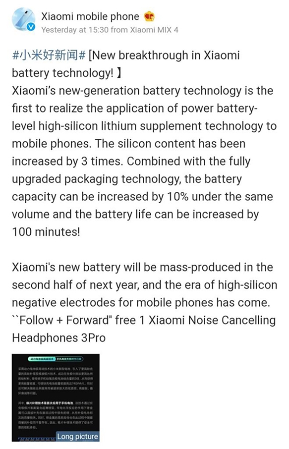 Công nghệ pin Xiaomi Công nghệ pin Xiaomi