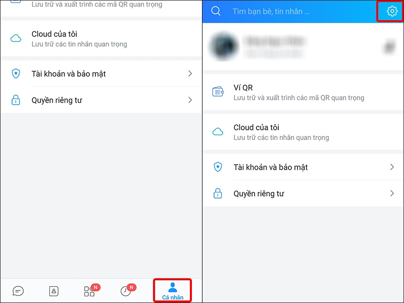 Nhấn vào mục Cá nhân và chọn Cài đặt