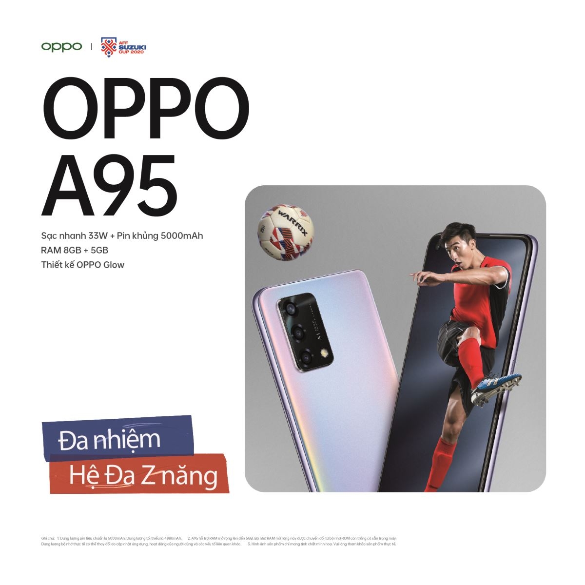 Cầu thủ Nguyễn Tuấn Anh đoạt danh hiệu “Man of the Match” với phần thưởng là OPPO A95