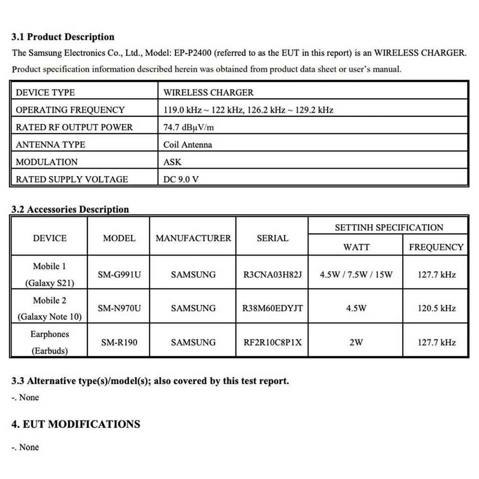 Bộ sạc không dây Samsung (ảnh 1) Bộ sạc không dây Samsung (ảnh 1)