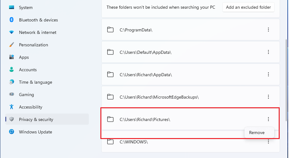 Cách ẩn thư mục bí mật khỏi kết quả tìm kiếm trên Windows 11 (6)