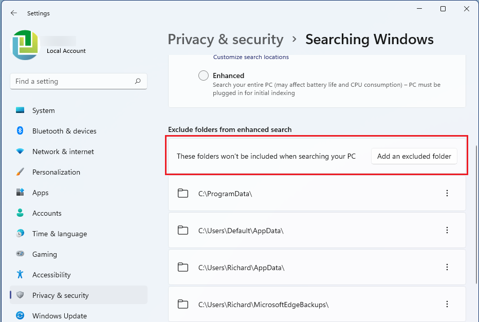 Cách ẩn thư mục bí mật khỏi kết quả tìm kiếm trên Windows 11 (3)
