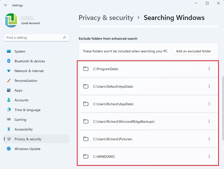 Cách ẩn thư mục bí mật khỏi kết quả tìm kiếm trên Windows 11 (5)