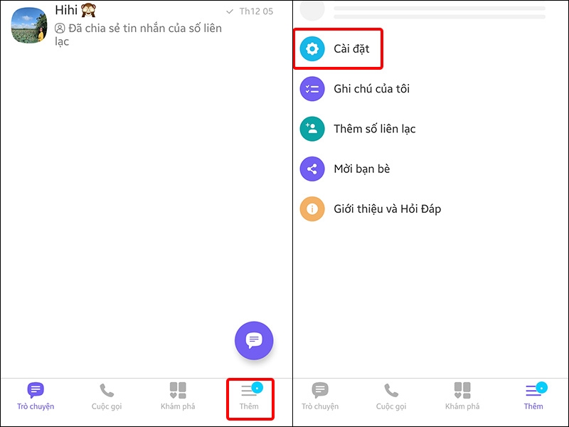 Nhấn vào Thêm và chọn Cài đặt