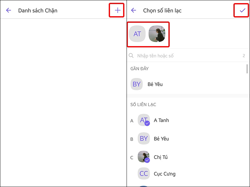 Thêm liên hệ được chặn