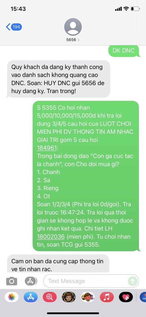 Cú pháp chặn tin nhắn rác, cuộc gọi rác trên iPhone, android
