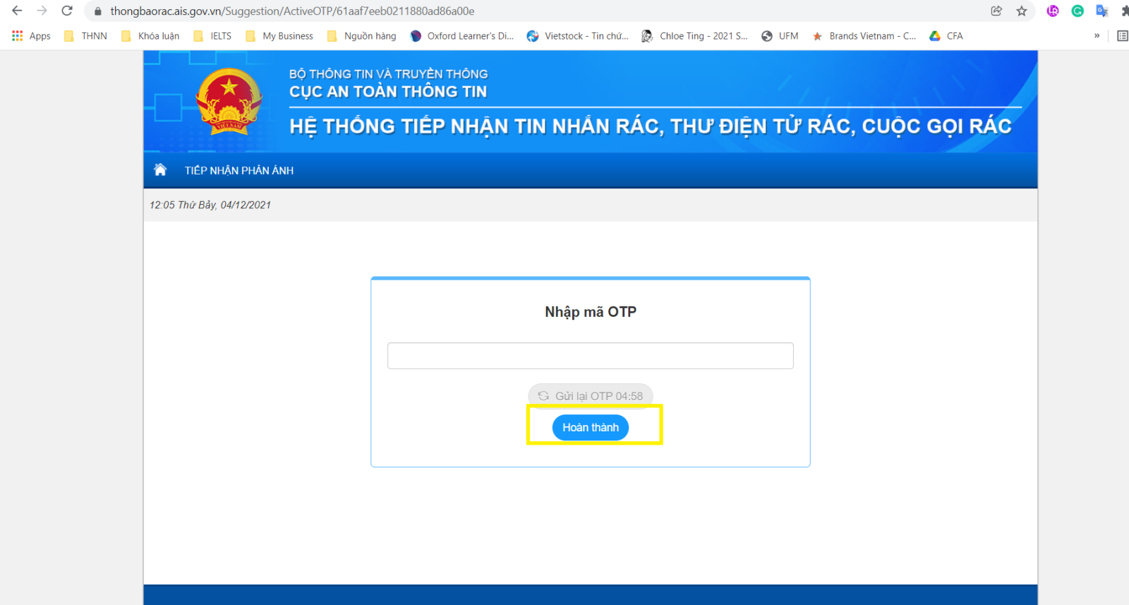 Chặn tin nhắn rác, cuộc gọi rác qua web VNCERT (3)