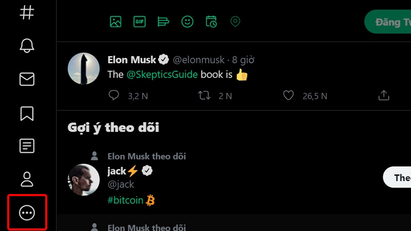 Nhấn vào dấu 3 chấm
