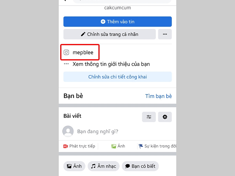 Tài khoản Instagram đã được thêm vào