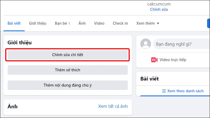 Chọn Chỉnh sửa chi tiết